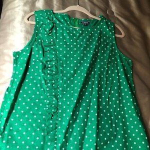 Green & White Polka Dot Cotton Top